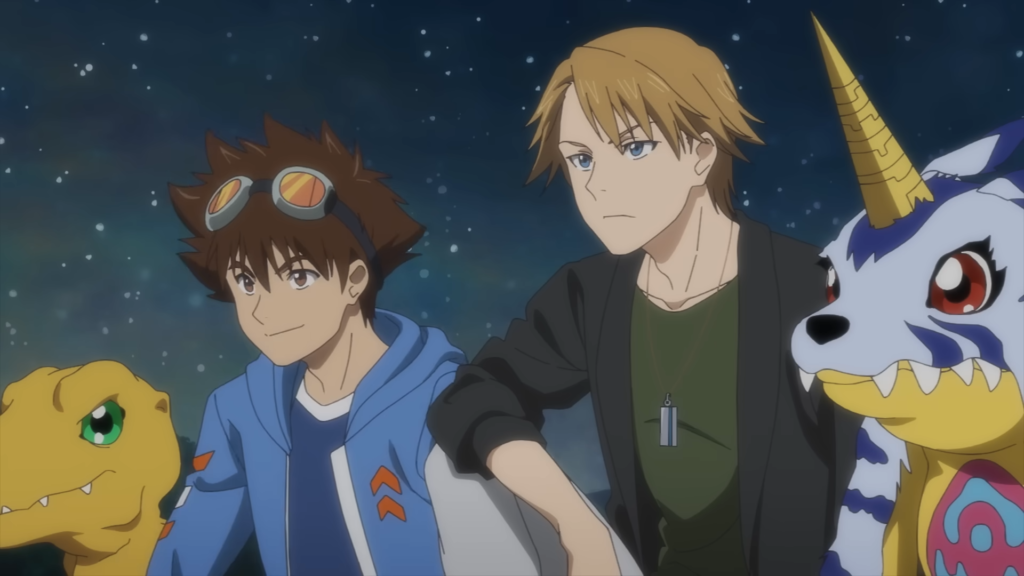 Agumon, Tai, Matt e Gabumon no novo curta Digimon Beyond